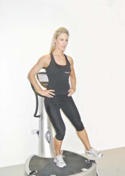 Single leg balance with side foot reaches